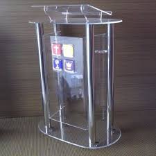 glass and steel podium