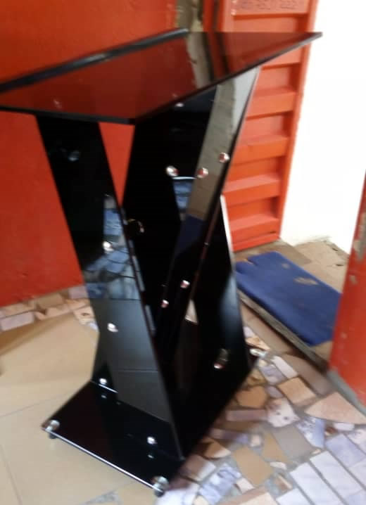 imported black glass pulpit