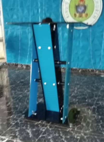 blue glass pulpit