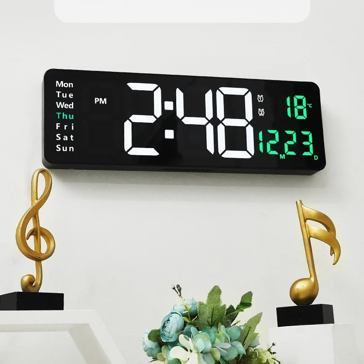 Wall-mounted Digital Wall Clock Remote Control