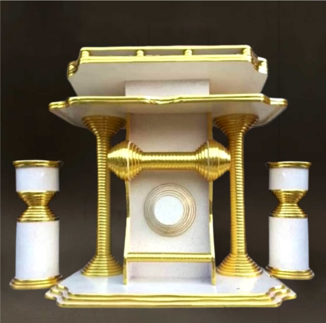 royal gold stripes wooden pulpit lagos