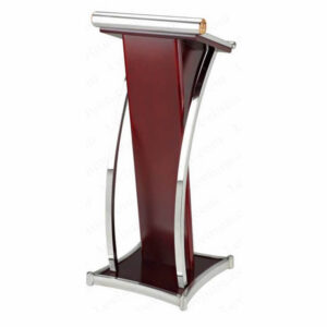 curved metal wood pulpit