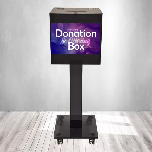 acrylic glass donation box stand