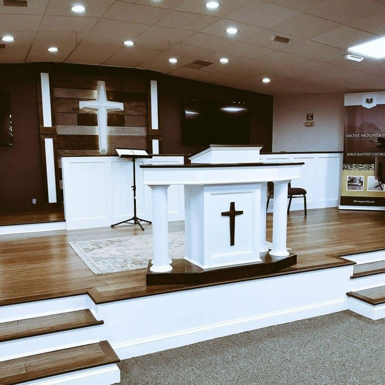 elegant wooden altar pulpit