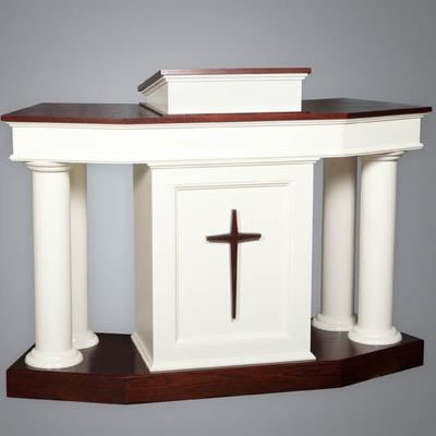 large wooden pulpit