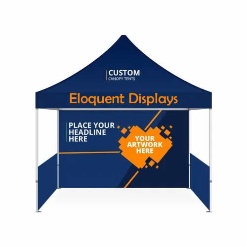 promotional branded gazebo with half walls