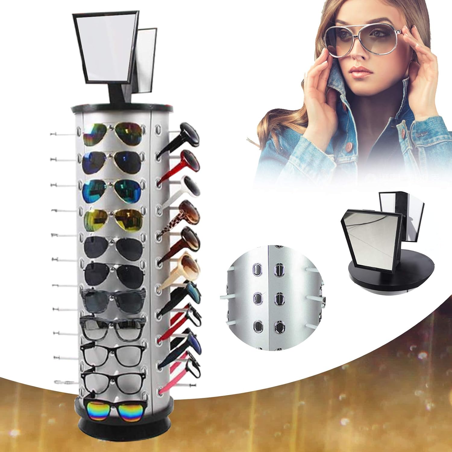 360° Rotating Counter Top Sunglasses Display Rack