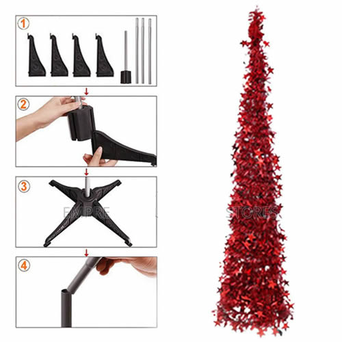 Artificial Tinsel Pop up Christmas Tree stand