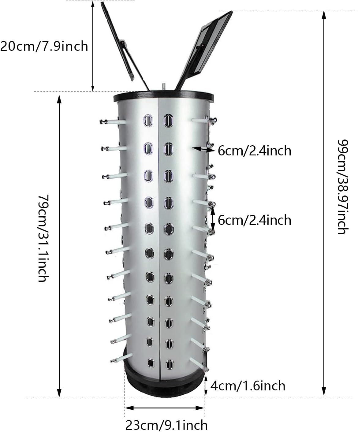 Sunglasses Display Stand Rotating with Mirror,