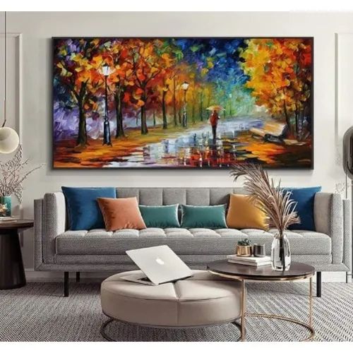 colourful trees abstract wall canvas