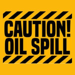 "Caution oil spill safety sign for sale in Lagos"