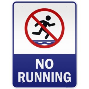 "No running sign available from affordable warning signs in Lagos"