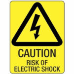 "Caution electric shock risk sign from workplace hazard signs Lagos"