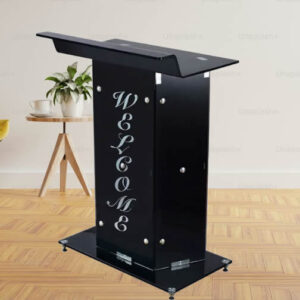 tampered glass speakers podium