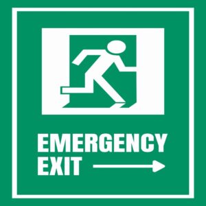 Glow in the dark emergency exit sign