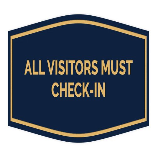 Wall-mounted Visitor Check-In sign for reception areas