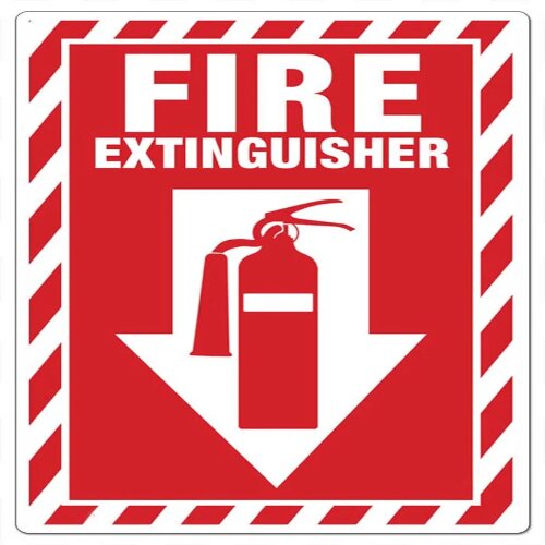Fire extinguisher signage supplied by Eloquent Display