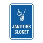 Organized facility with a visible "Janitor Closet" sign by Eloquent Display in Lagos.