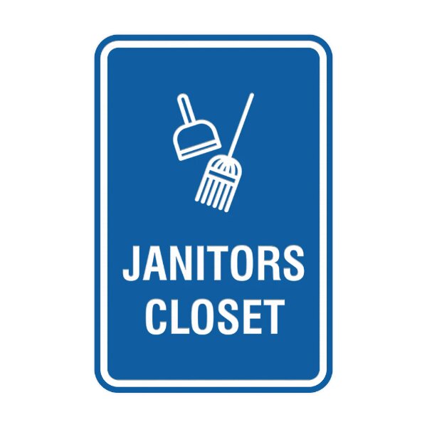Organized facility with a visible "Janitor Closet" sign by Eloquent Display in Lagos.