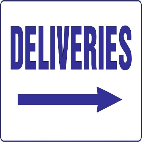 Organized "Deliveries" arrow with clear signage in Lagos.