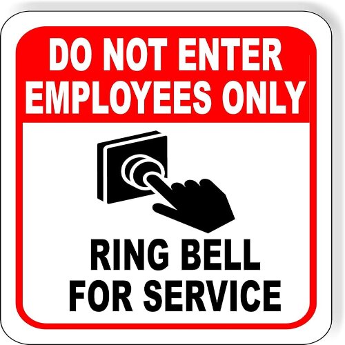 Informative "Ring Bell For Service- For Employees Only" sign in Lagos.