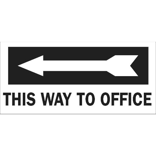 Eloquent Display Lagos "This Way to Office" wayfinding signage.