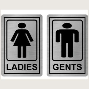 Affordable restroom signage