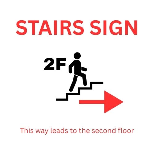 Sales of directional stairs sign in Lagos