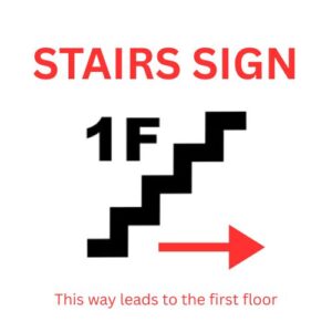 Sales of directional stairs sign in Lagos