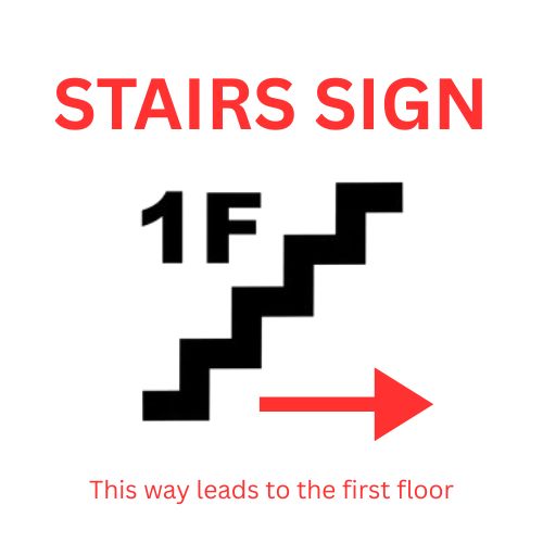 Sales of directional stairs sign in Lagos