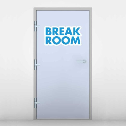 Simple and clear "Break Room" sign in a Lagos business environment.