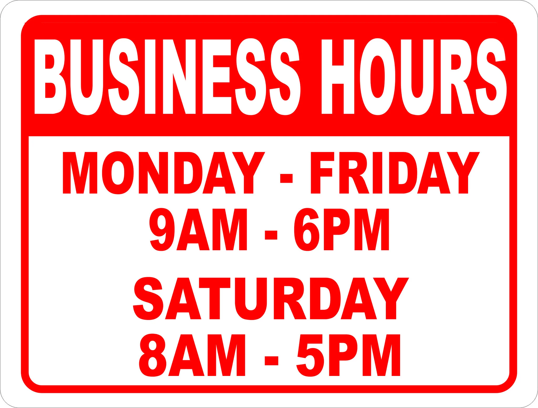 "Professional office hours sign for Lagos business"