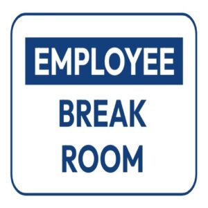 Clear "Employee Break Room" sign in a Lagos office, promoting staff relaxation.