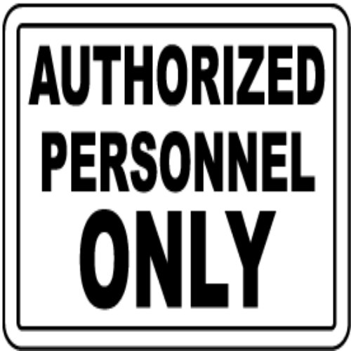 Simple "Authorized Personnel Only" sign in a Lagos business environment.