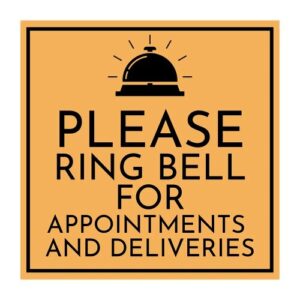 Wall-mounted "Ring Bell for Prompt Service" sign in a Nigerian retail store.