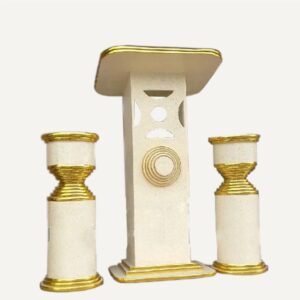 Simple Golden Pulpit with Flower Vases lagos