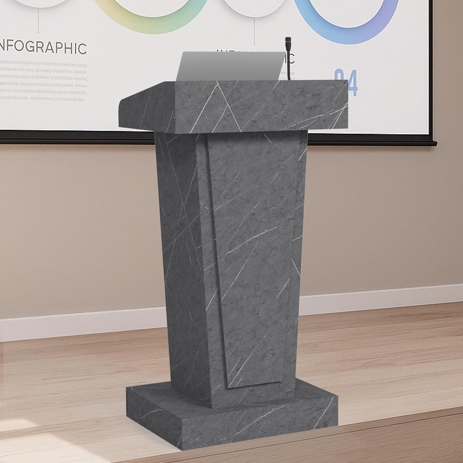 Wooden Lectern with marble texture