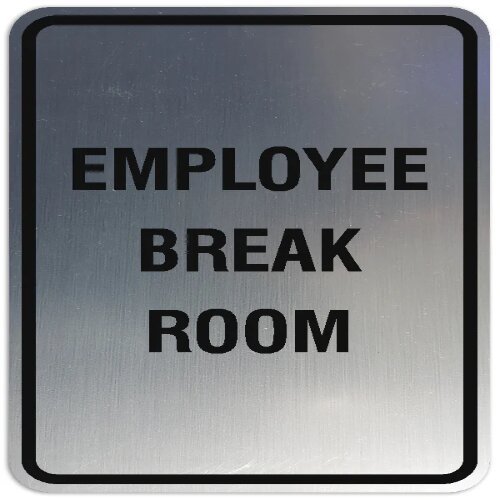 Eloquent Display Lagos "Employee Break Room" sign, high-quality signage.