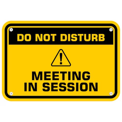 "Do Not Disturb-Meeting In Progress" sign in a Lagos corporate environment.