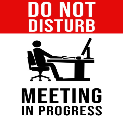 Where to get "Meeting In Progress" sign in a Nigerian corporate boardroom.