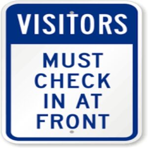 High-quality Visitor Check-In signage produced by Eloquent Display in Lagos