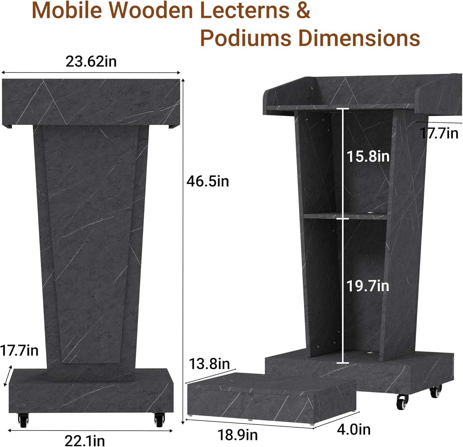 modern wooden podium dimension