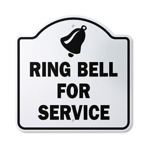 Simple, inviting "Ring Bell" sign for service in Lagos, Nigeria.