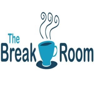 Modern "Break Room" signage with a coffee cup icon in a Lagos workplace.