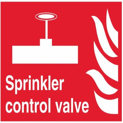 Eloquent Display's reliable "Sprinkler Control Valve" sign for Lagos safety.