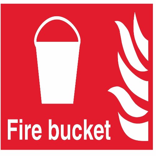 Eloquent Display's reliable "Fire Bucket" sign for enhanced safety in Lagos.