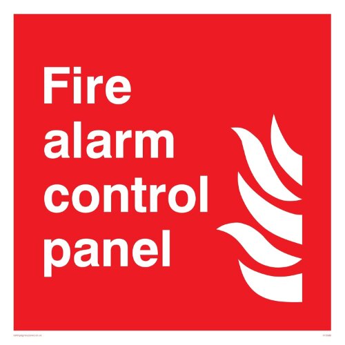 Eloquent Display Lagos "Fire Alarm Control Panel" sign, essential safety.