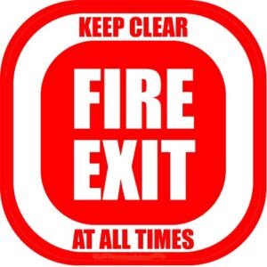 Essential "Fire Exit Keep Clear" sign for industrial safety in Nigeria.