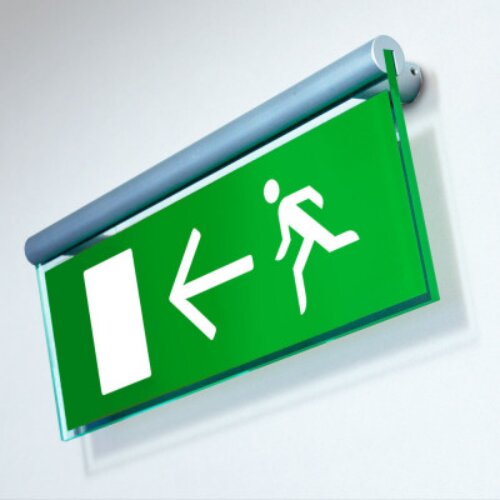 Non illuminated fire exit sign in Lagos