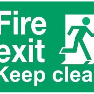 Fire Exit - Keep Clear Sign